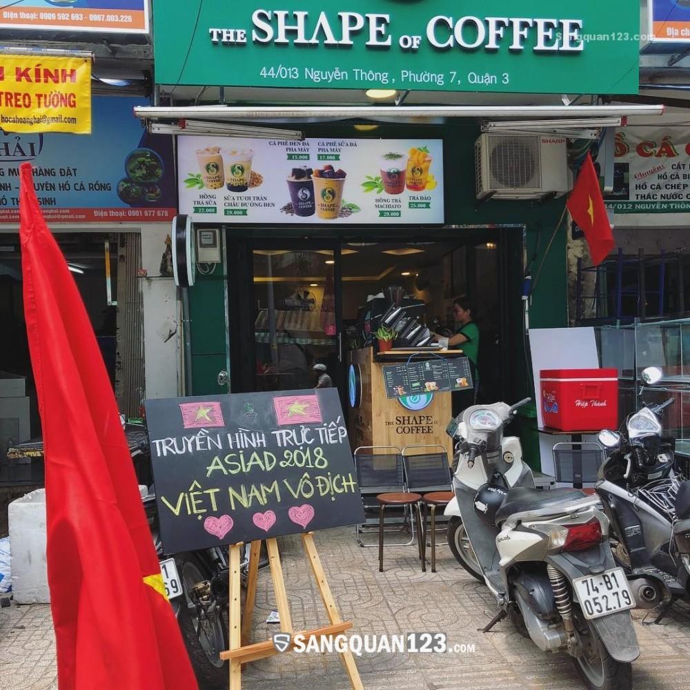 Sang quán cafe mặt tiền đường Nguyễn Thông, Quận 3