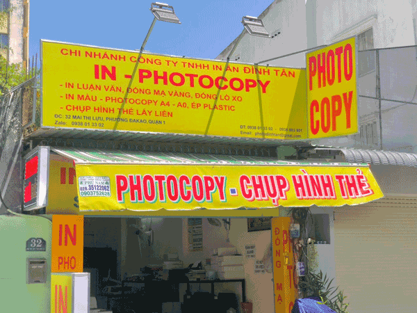 Sang tiệm photocopy 32 Mai Thị Lựu, P. Đakao, Quận 1